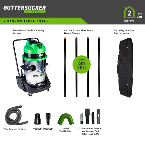 GutterSucker™ Pro System Gutter Cleaning
