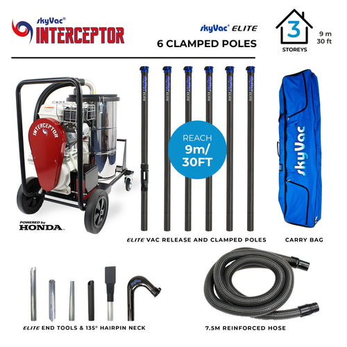 skyVac™ Interceptor (Pull Start) Gutter Cleaning 6 Pole