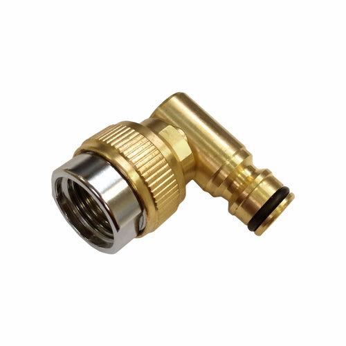 Brass 90° Hozelock Male to 1/2" Threaded Swivel Connector Series 26 Fittings