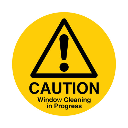 Circular Hazard Cone Stickers Hazard Signs Window Cleaning in Progress
