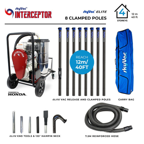 skyVac™ Interceptor (Pull Start) Gutter Cleaning 8 Pole