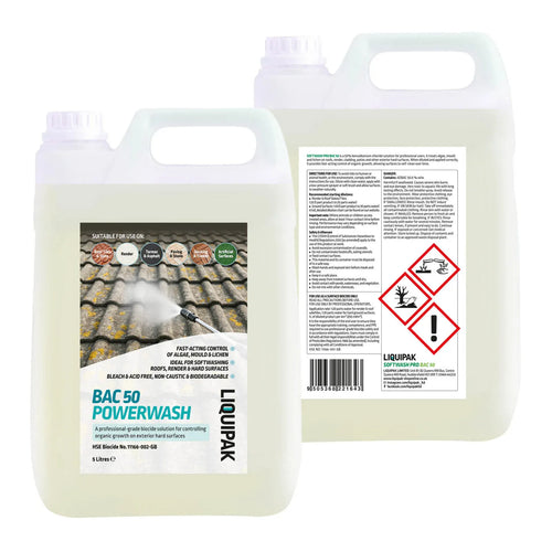 Liquipak BAC50 Softwash Biocide Cleaning Solution Solvents 5 Litre