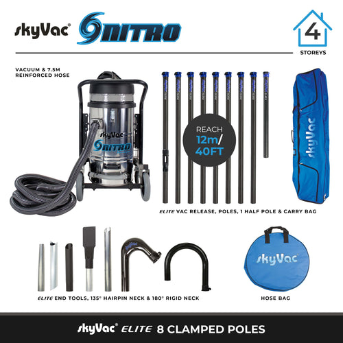 skyVac™ Nitro Bundle 6 Pole Gutter Cleaning