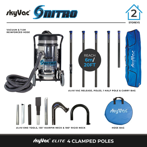 skyVac™ Nitro Bundle 6 Pole Gutter Cleaning