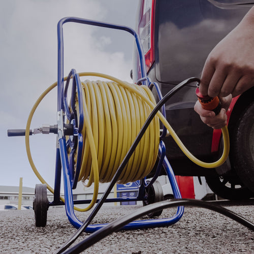 Coated Manual Metal Wheeled Hose Reel Hose Reels