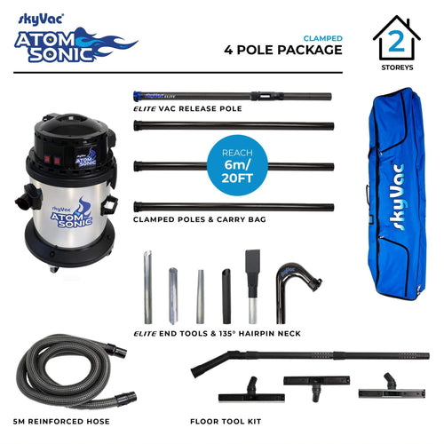 skyVac™ Atom Sonic Bundle Gutter Cleaning 4 Pole