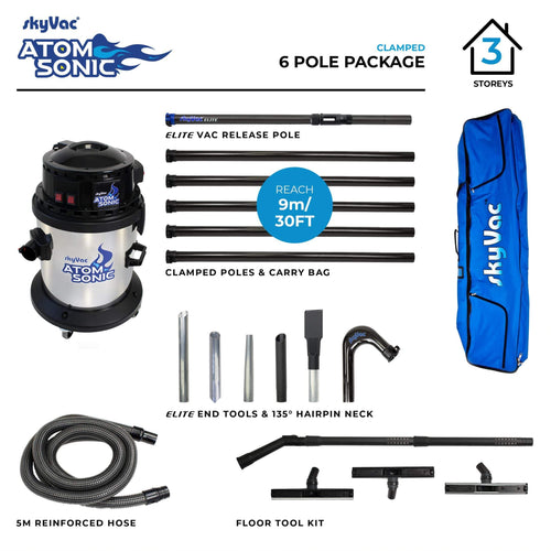 skyVac™ Atom Sonic Bundle Gutter Cleaning 6 Pole