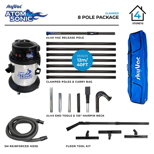 skyVac™ Atom Sonic Bundle Gutter Cleaning 8 Pole