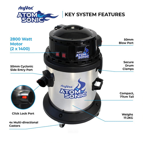 skyVac™ Atom Sonic - Vacuum Only Gutter Cleaning